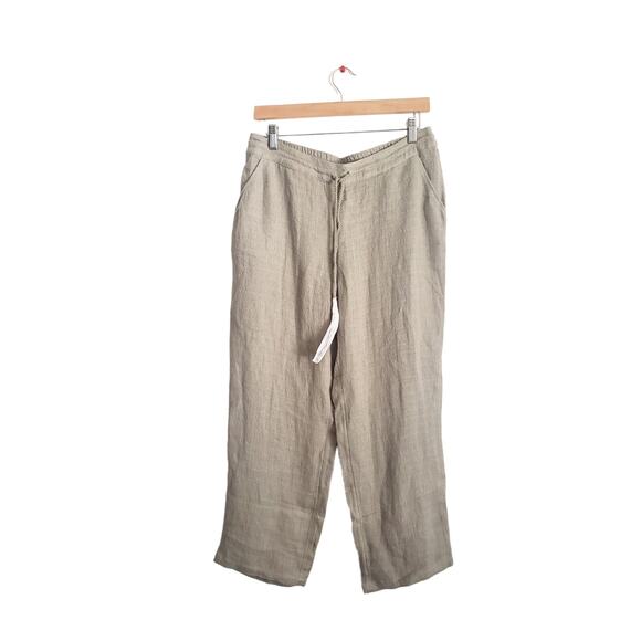 Soft Surroundings Linen Blend Wide Leg Pants Green Size Medium - Picture 1 of 4